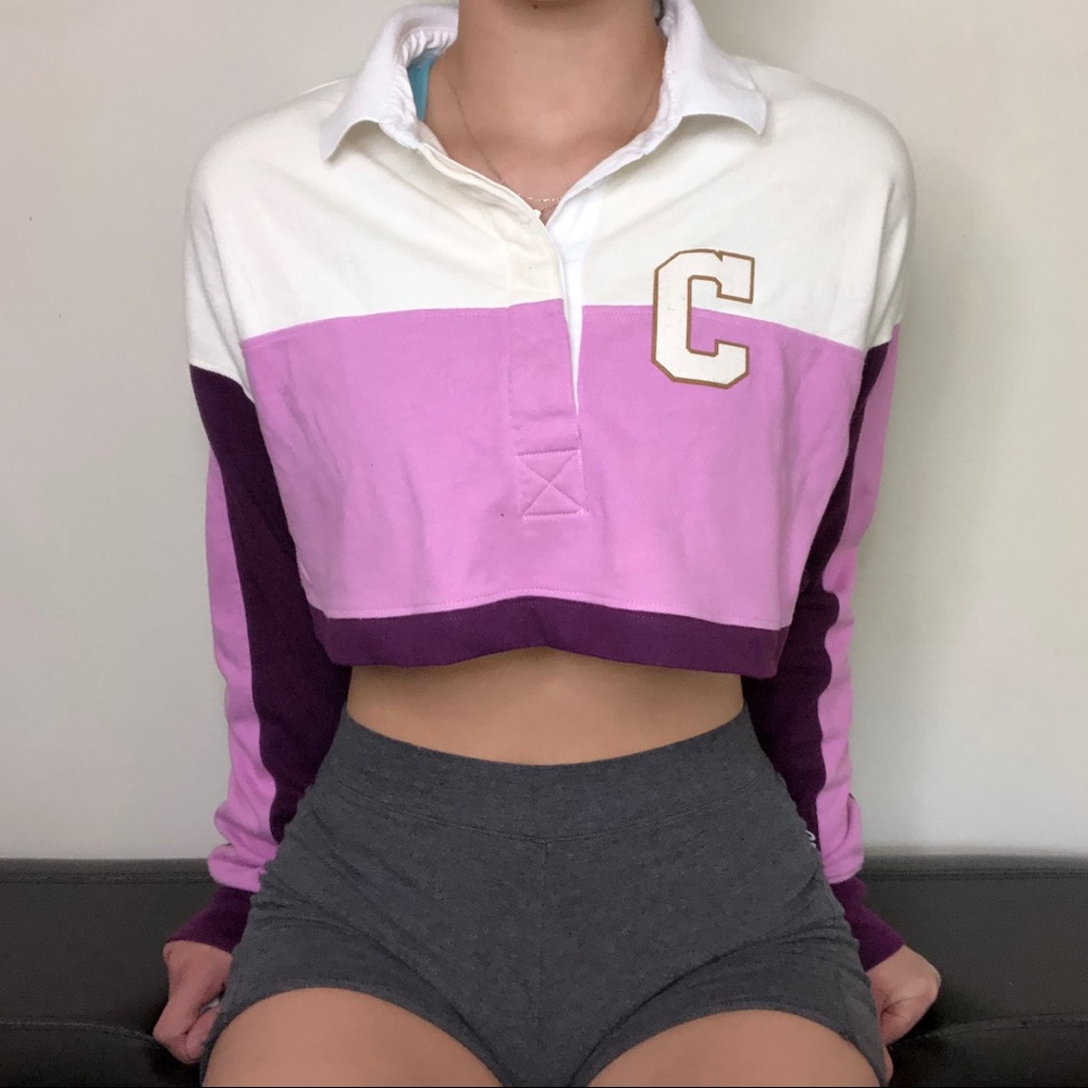 Champion Cropped Polo Long Sleeve Shirt